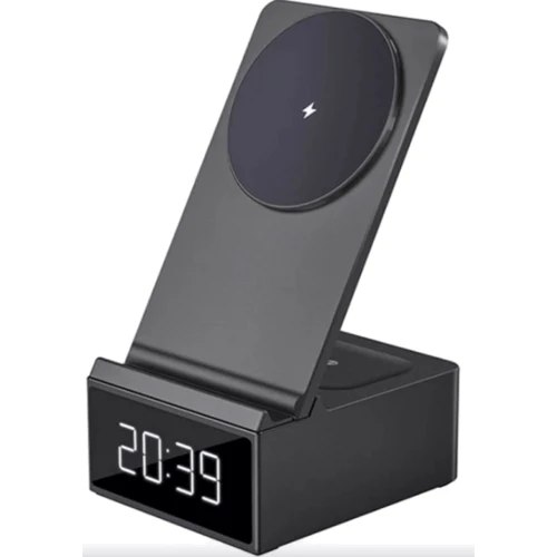 Зарядний пристрій WIWU Wireless Charger Wi-W011 Platinum 15W Black+USB-C для iPhone та Apple AirPods