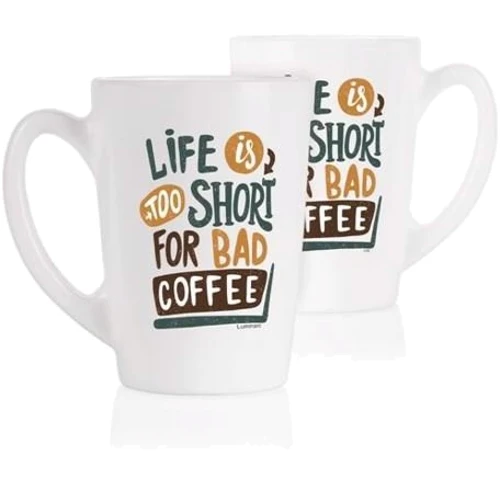 Набір чашок Luminarc New morning Life is short 2x320 мл (P5145)