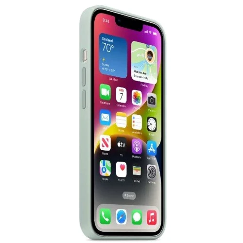 Чехол для iPhone TPU Silicone Case Succulent for iPhone 14 Pro: Цвет зеленый