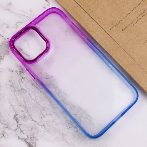 Чехол для iPhone TPU Case TPU+PC Fresh Sip Blue/Violet for iPhone 14 Plus: Материалы Термополиуретан
