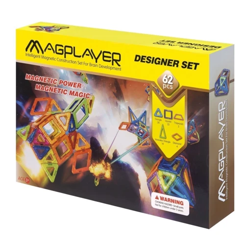 Магнитный констуктор MagPlayer 62 эд. (MPB-62)