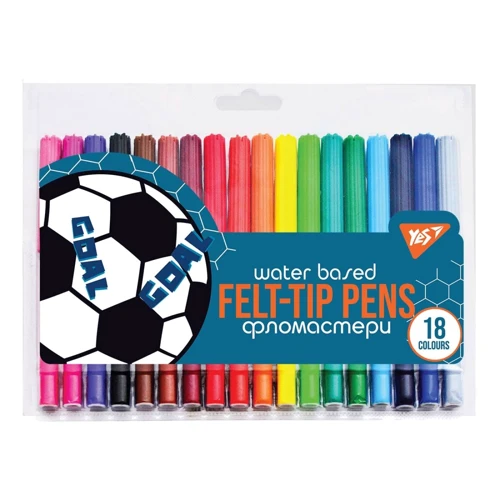 Фломастери YES Football 18 кольорів (650498)