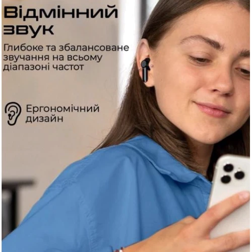 Наушники Promate ProPods Black (propods.black): Дополнительно TWS наушники