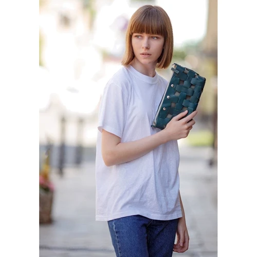 Женская сумка через плечо BlankNote зеленая (BN-BAG-31-malachite): Тип ручки Со съемным ремнем, Без ручки, Плечевой ремень