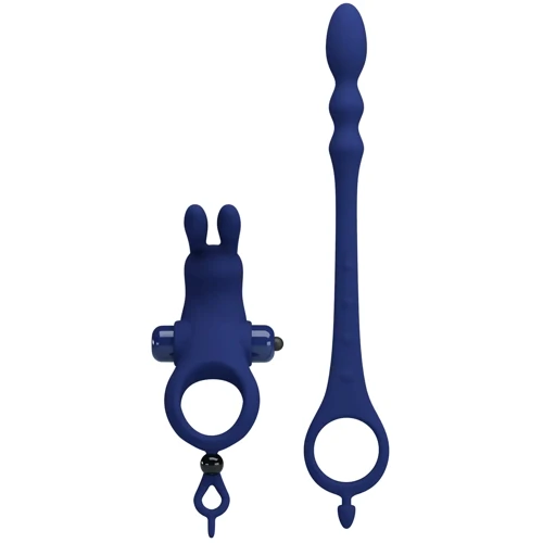 Эрекционное виброкольцо с анальным стимулятором LYBAILE Pretty Love - Powerful ring (BI-210213-3)