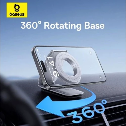Тримач Baseus Car Holder Magnetic C02 Mega Gray (C40169002833-00) для Apple iPhone 16 I 15 I 14 I 13 I 12 series фото 6