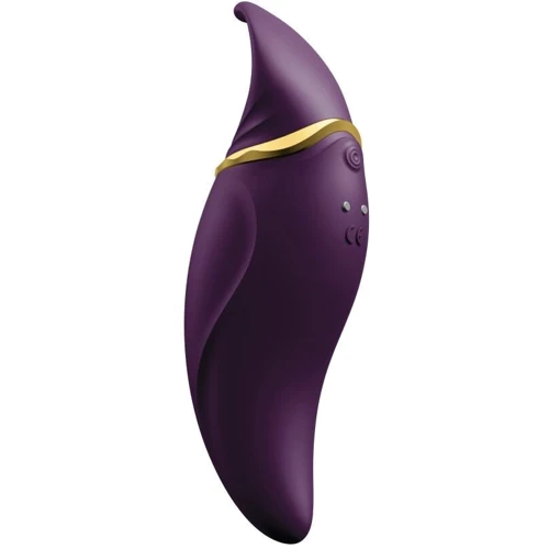 Вибратор 2в1 с язычком Zalo - Hero Twilight Purple (кристалл Swarovski)
