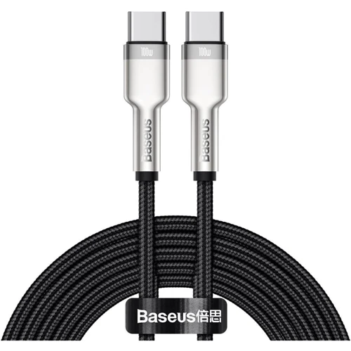 Кабель Baseus Cable USB-C to USB-C Cafule Metal 100W 2m Black (CATJK-D01)