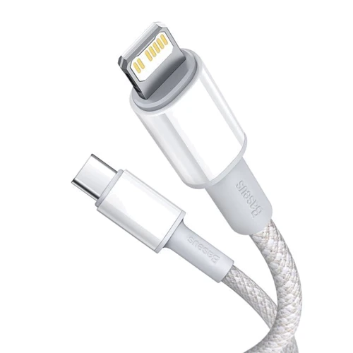 Кабель Baseus Cable USB-C to Lightning PD High Density Braided 20W 1m White (CATLGD-02): Довжина 1 м