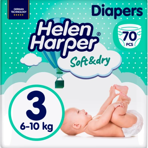 Підгузки дитячі Helen Harper SoftDry Midi 3 (6-10кг) 70 шт. (5411416030720)