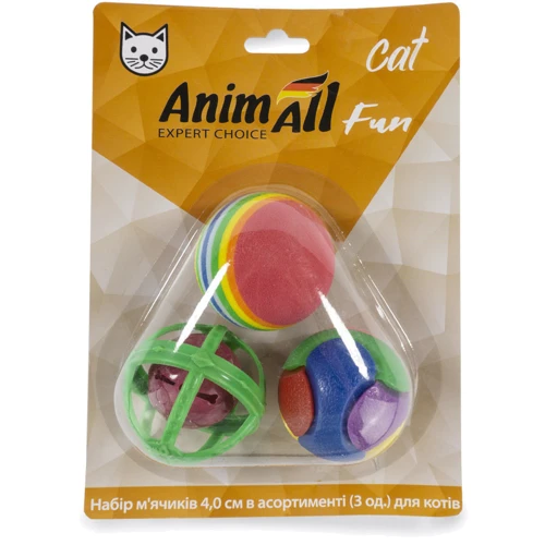 Набор мячиков AnimAll Fun Cat АФ VP064 3 шт. для кота (155885)