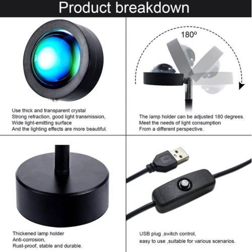 Проекционная светодиодная лампа Inspire Sunset RGB S3: Тип источника освещения Светодиодная лампа LED