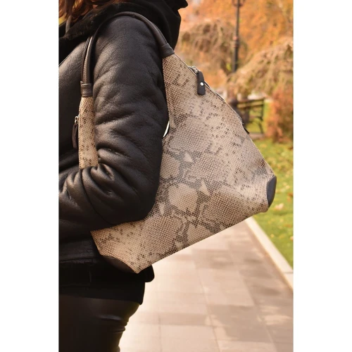 Женская сумка хобо ARTiS Bags коричневая (5866102-9288): Фактура Под змею, Матовая
