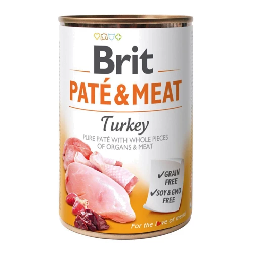 Влажный корм для собак Brit Pate and Meat Dog с индейкой 400 г (8595602557479)