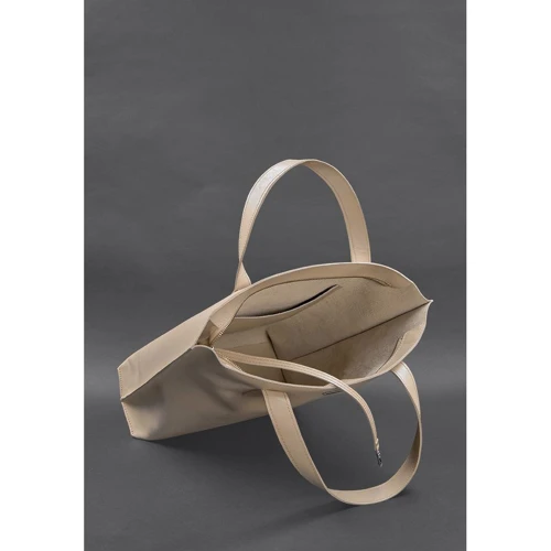 Женская сумка шоппер BlankNote D.D. светло-бежевая (BN-BAG-17-light-beige): Фактура Матовая, Гладкая