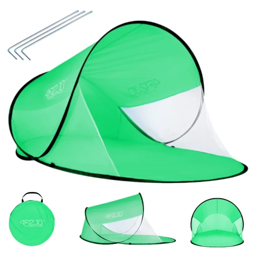 Палатка 4FIZJO Pop Up пляжная 120 x 190 см бело-зеленая (4FJ0224)