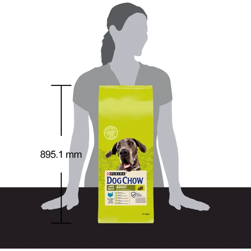 Сухой корм Dog Chow Large Breed Adult 2+ для собак больших пород с индейкой 14кг (12362346): Вес упаковки 14 кг