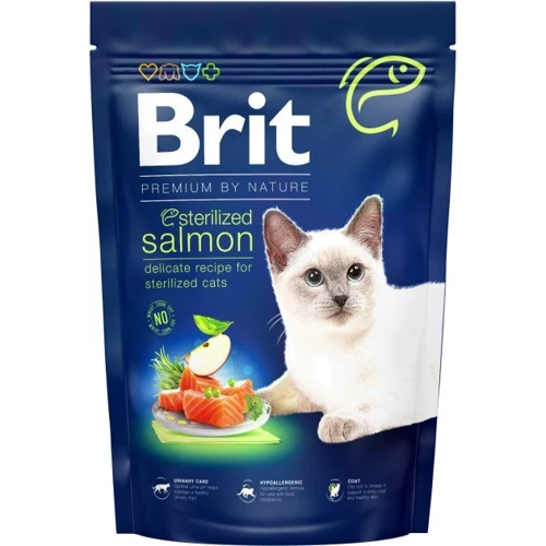 Сухой корм Brit Premium by Nature Cat Sterilized Salmon для стерилизованных кошек и кастрированных котов с лососем 1.5 кг (8595602553174)