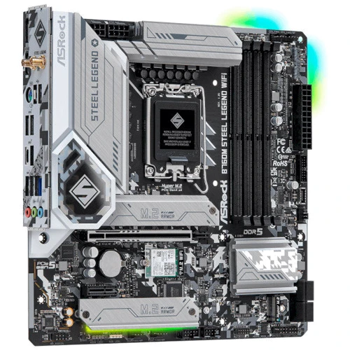 ASRock B760M STEEL LEGEND WIFI: Разъемы на плате USB 3.2 Gen 1, USB 2.0