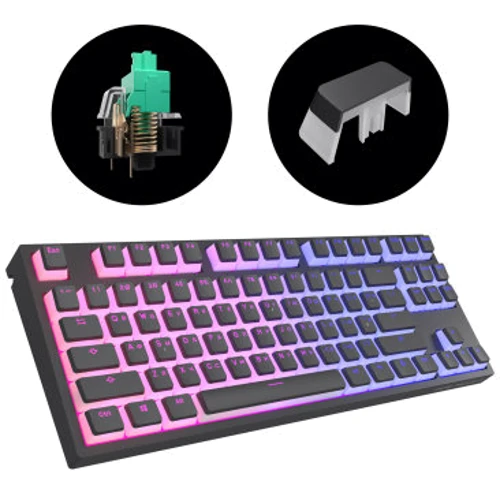 Клавиатура Dark Project KD87A PBT Mechanical Gateron Cap Teal Black (DP-KD-87A-007700-GTC): Тип клавиш механический