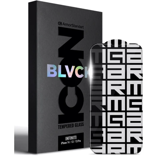 Захисне скло для iPhone ArmorStandart Infinity Black Icon 2.75D Clear for iPhone 14/13/13 Pro (ARM73951)