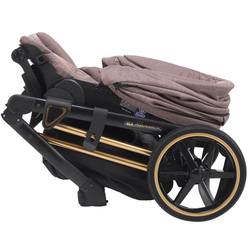 Коляска 2 в 1 Adamex Belissa Special Edidion (Gold) PS-526 коричневий - коричнева шкіра (перфорація): Можливість встановлення люльки есть