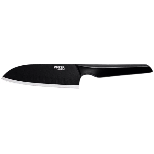 Нож Santoku Vinzer Geometry Nero Line 12.7 см (50301): Лезвие Нержавеющая сталь