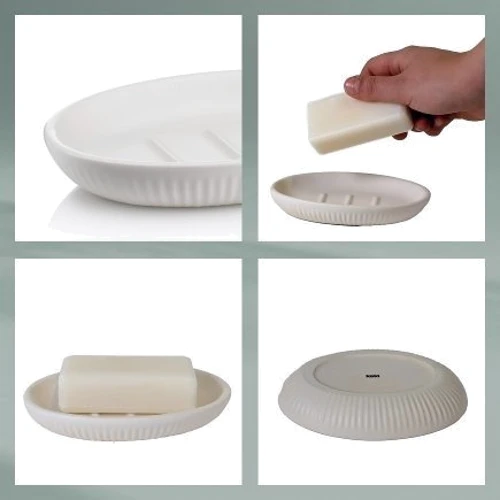 Мыльница KELA Adele серо-белый 13.5х9.5х2 см (23730)