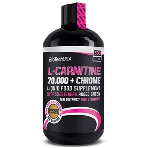 Жиросжигатель BioTechUSA L-Carnitine 70.000+Chrome 500 ml /50 servings/ Orange: Вкус Апельсин