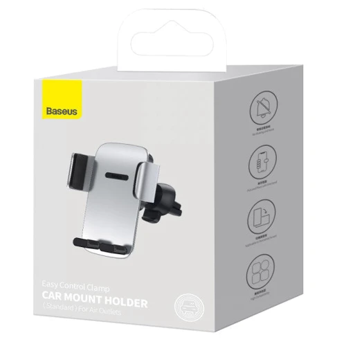 Держатель Baseus Car Holder Air Vent Easy Control Pro Clamp Silver (SUYK010112) фото 6