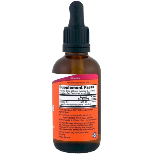 Now Foods Liquid Vitamin D-3, 2 fl oz (60 ml) (NOW-00370): Тип Витамин D