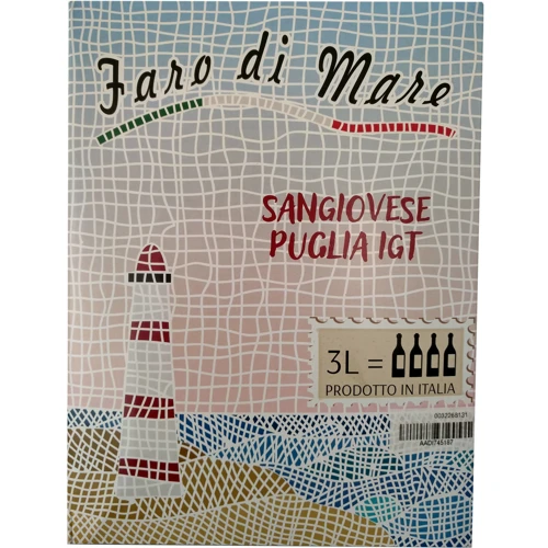 Вино Faro Di Mare - Vino Sangiovese Puglia IGT сухе червоне 3л 12% (PLK8003625020738)