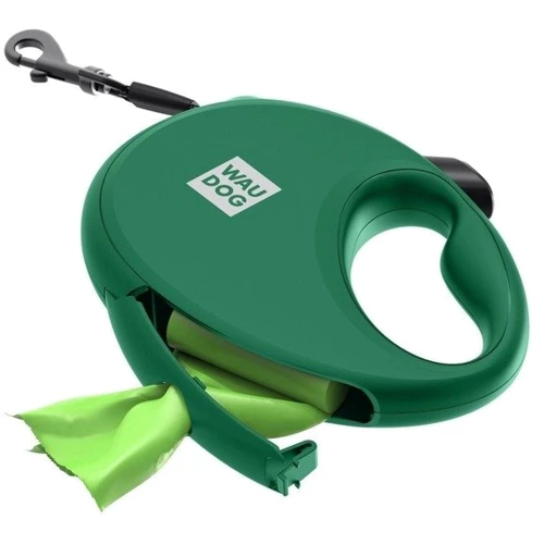 Поводок-рулетка для собак WAUDOG R-leash с контейнером для пакетов S зеленый до 12 кг 3 м (262718) фото 8