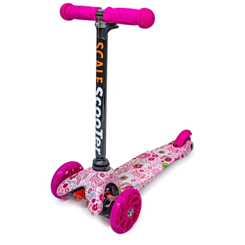 Дитячий самокат Micro Mini. Pink Flowers (світяться колеса) 793925639: Тип гальма ножний