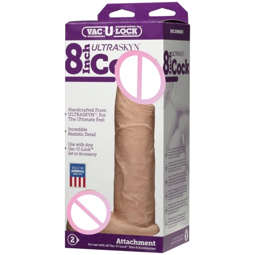 Фаллоимитатор Doc Johnson Vac-U-Lock - 8 Inch Ultraskyn Cock White