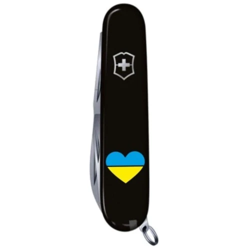 Мультитул Victorinox Spartan Ukraine 91мм/12 функций /черный /Сердце сине-желтое (1.3603.3_T1090u): Количество функций 12