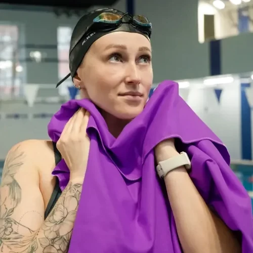 Рушник Love You спортивне 50х90 темно-бузковий (60113)