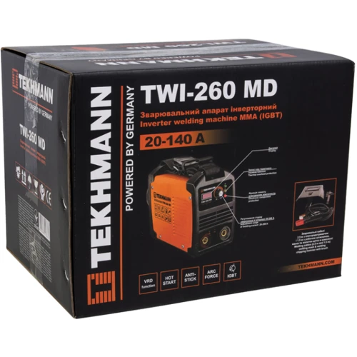 Зварювальний інвертор Tekhmann TWI-260 MD v2.0 (853809): Мінімальний струм, А 20
