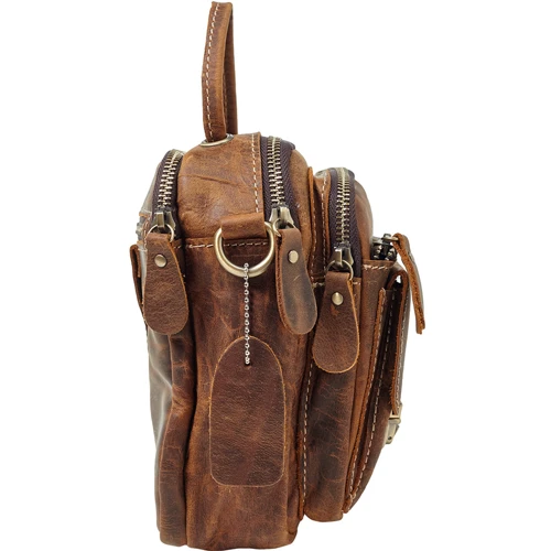 Чоловіча сумка через плече Buffalo Bags коричнева (SHIT1171-brown): Тип ручки Короткая ручка, Плечевой ремень, Со съемным ремнем