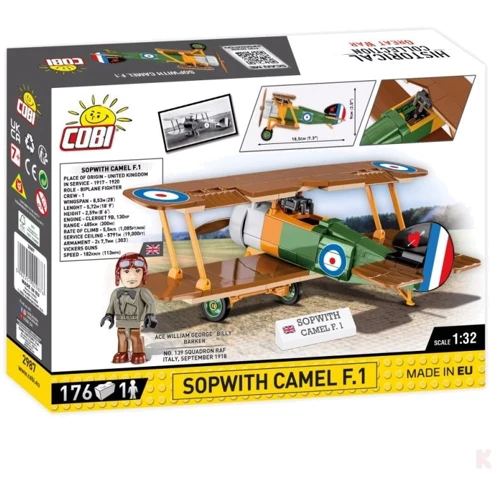 Конструктор Cobi Первая Мировая Война Самолет Sopwith Camel F.1, 176 деталей: Рекомендуемый возраст от 8 лет