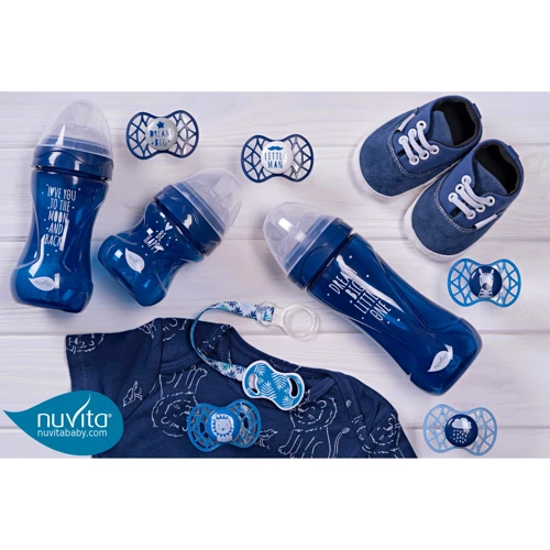 Пустышка Nuvita Air55 Cool симметричная с колпачком светящаяся в темноте DREAM BIG 6m+ темно-синяя (NV7085GBM) фото 5