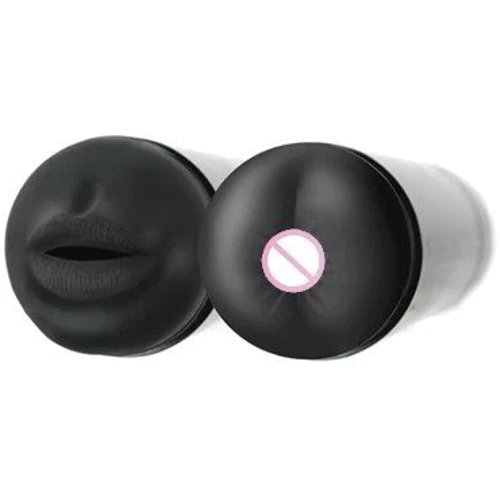 Двойной мастурбатор на присоске Topco Sales CyberSkin® Stealth Double Stroker, Mouth & Ass - ротик+попка, 27х8 см