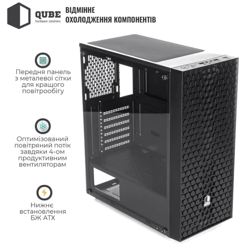 Корпус QUBE CARNIVAL RGB Black (CARNIVAL_FCNU3): Форм-фактор материнской платы ATX/MicroATX/Mini-ITX