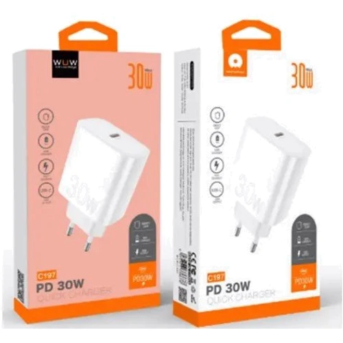 Зарядний пристрій WUW Wall Charger USB-C PD 30W C197 White: Особливості Power Delivery (PD), USB-C