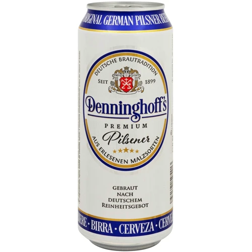 Пиво Denninghoff's Pilsener светлое фильтрованное 4.9 % 0.5 л ж/б (FSH_4250501595413)
