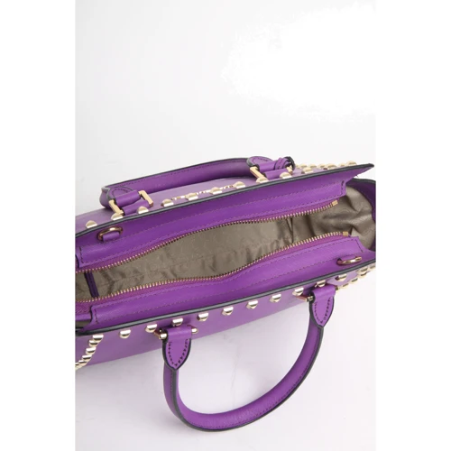 Женская сумка тоут Michael Kors фиолетовая (2000001674017): Фактура Сафьяно, Матовая