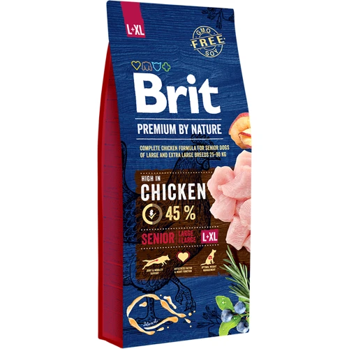 Сухой корм для пожилых собак крупных пород Brit Premium Senior L+XL 15 кг (8595602526482)