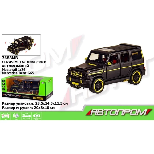 Машинка металл 7688MB АВТОПРОМ 1:24 Mercedes-benz G65 AMG Brabus, цвет матово-черный
