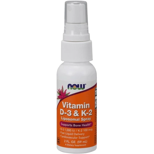 NOW Foods Vitamin D-3 & K-2 Liposomal Spray D-3 1,000 IU / K-2 100 mcg 2 fl oz (59 ml) Витамин D3 / K2