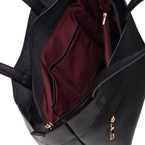 Женская сумка тоут Ricco Grande черная 1L926-black: Тип ручки С двумя ручками, Длинная ручка